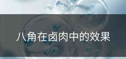 八角在卤肉中的效果(八角在卤肉中的效果怎么样)